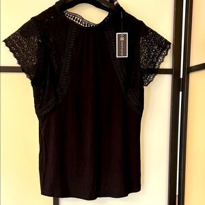 Cable & gauge Black Lace Blouse